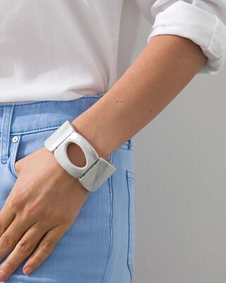 Modern Link Stretch Cuff Bracelet