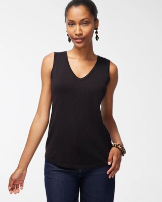 Spun Rayon V-Neck Tank