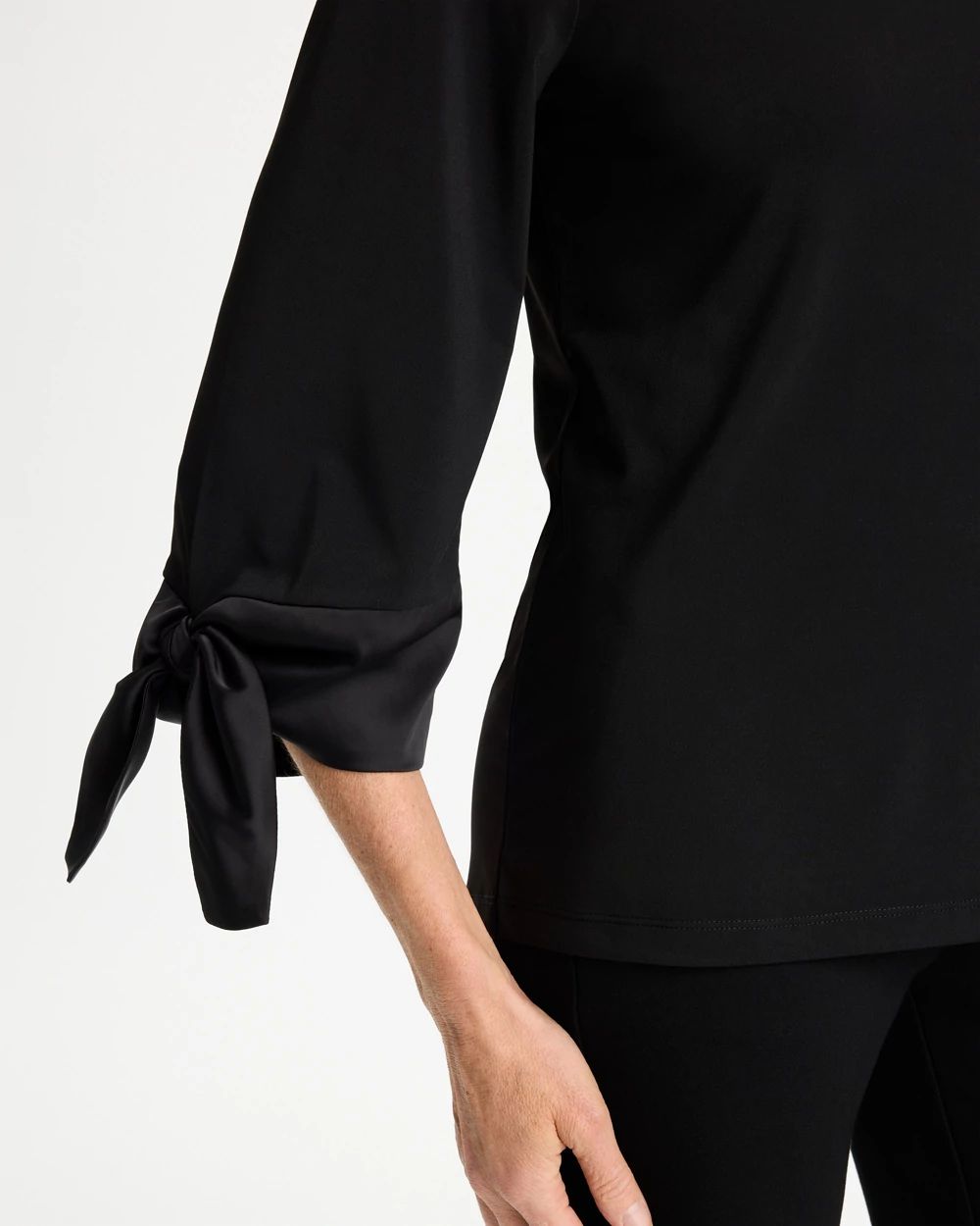 Satin Tie-Sleeve Top click to view larger image.