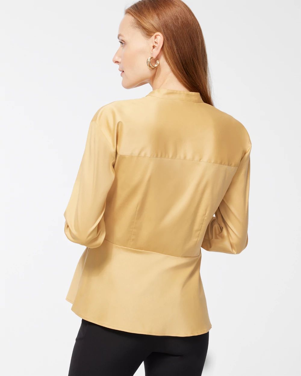 Black Label Poplin Peplum Shirt
