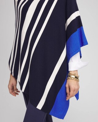 Stripe Jacquard Poncho click to view larger image.