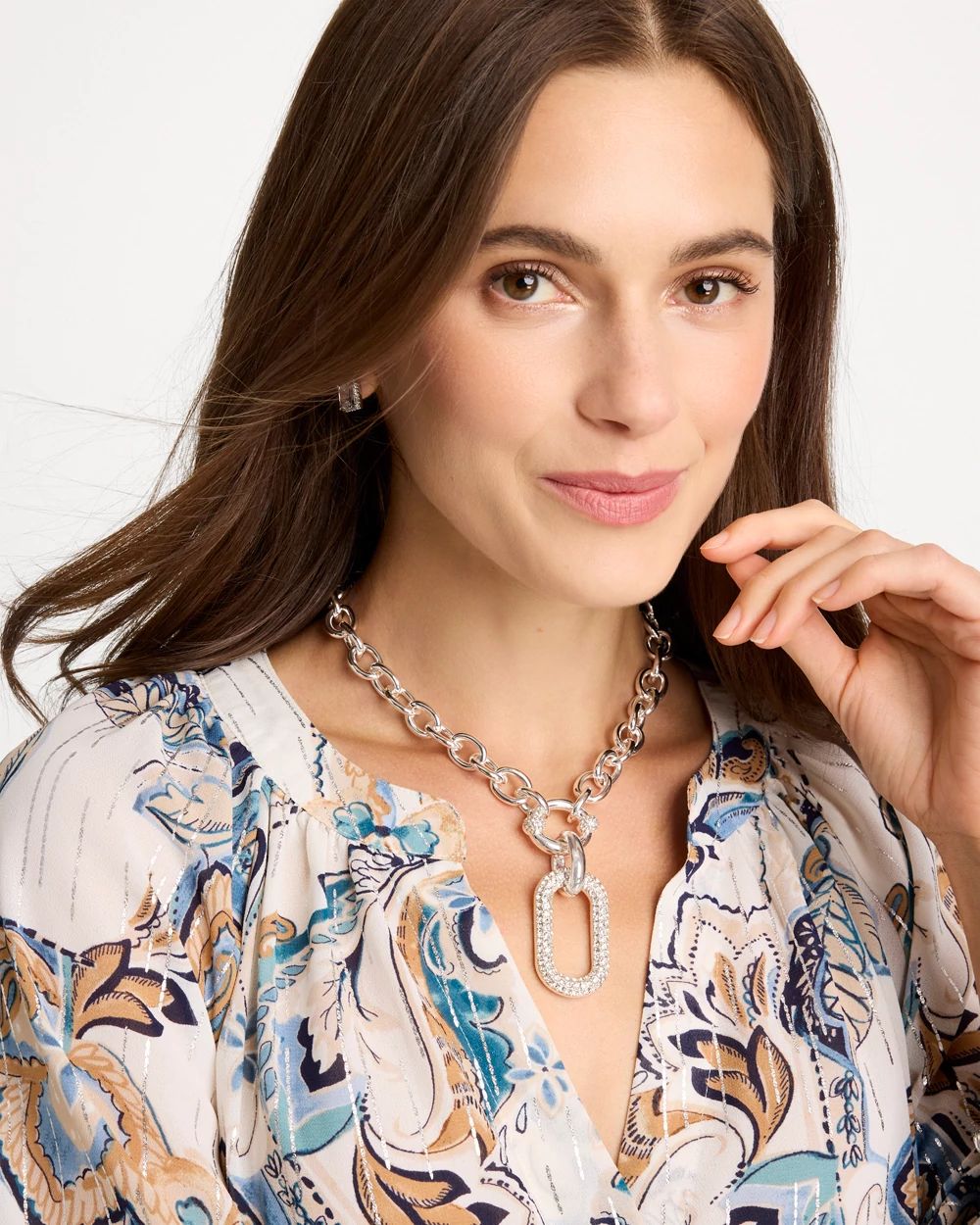 Daily Diamonds Collection Square Pendant Necklace click to view larger image.