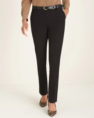 Bi-Stretch Straight-Leg Slim Pants