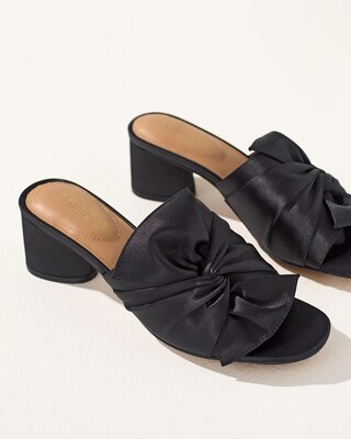 Black Satin Slides
