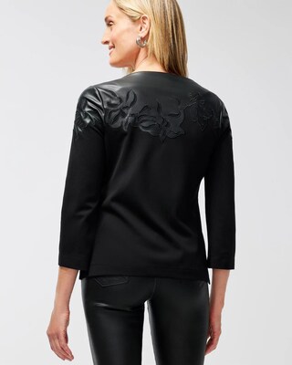 Faux Leather Ponte Mix Top