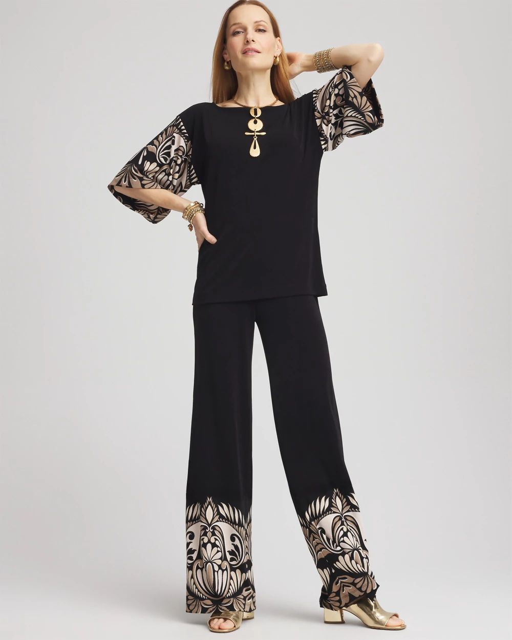 Travelers™ Border Print Kimono Top