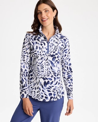 Zenergy® UPF Printed Half Zip Polo