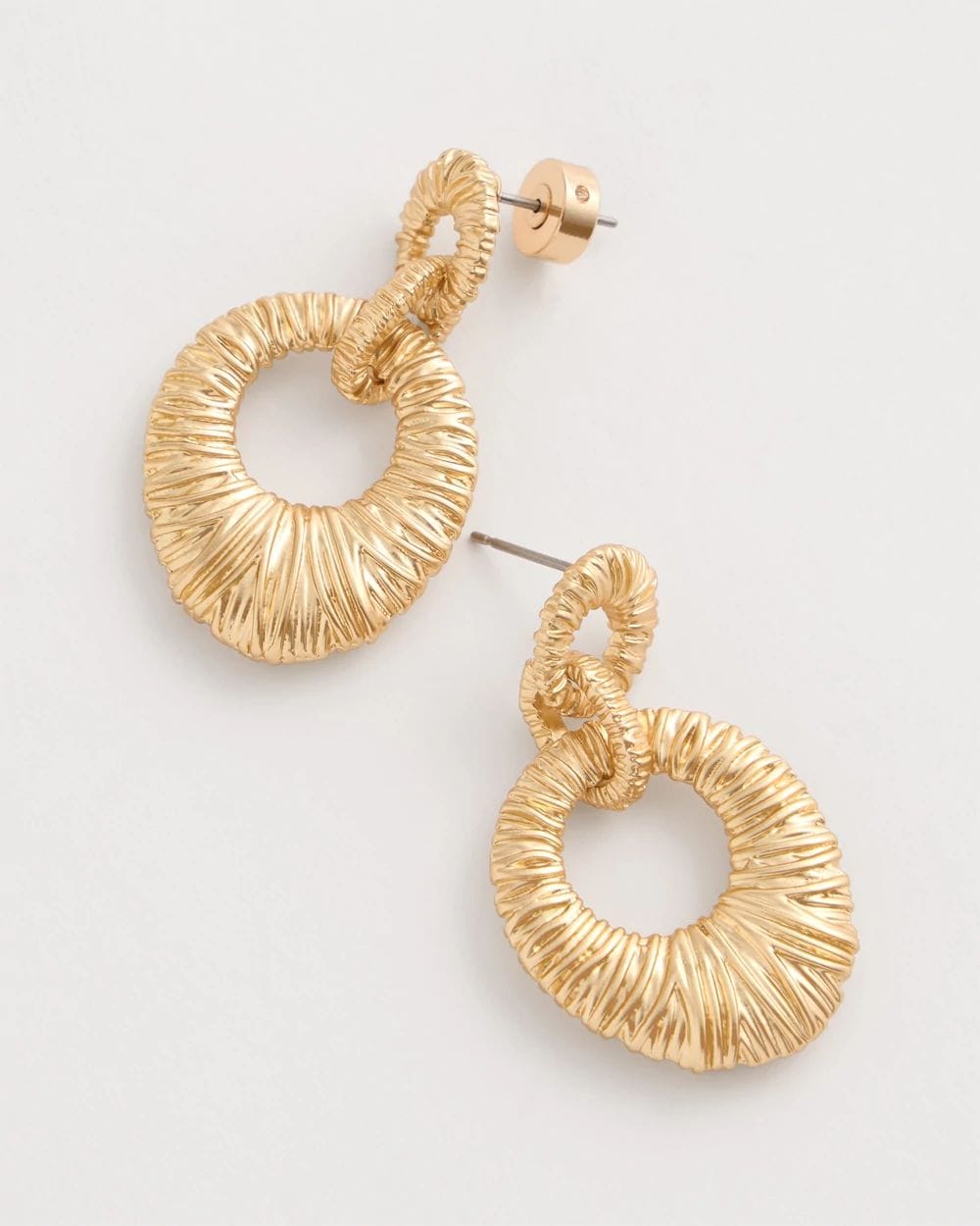 Crinkle Goldtone Doorknocker Earrings