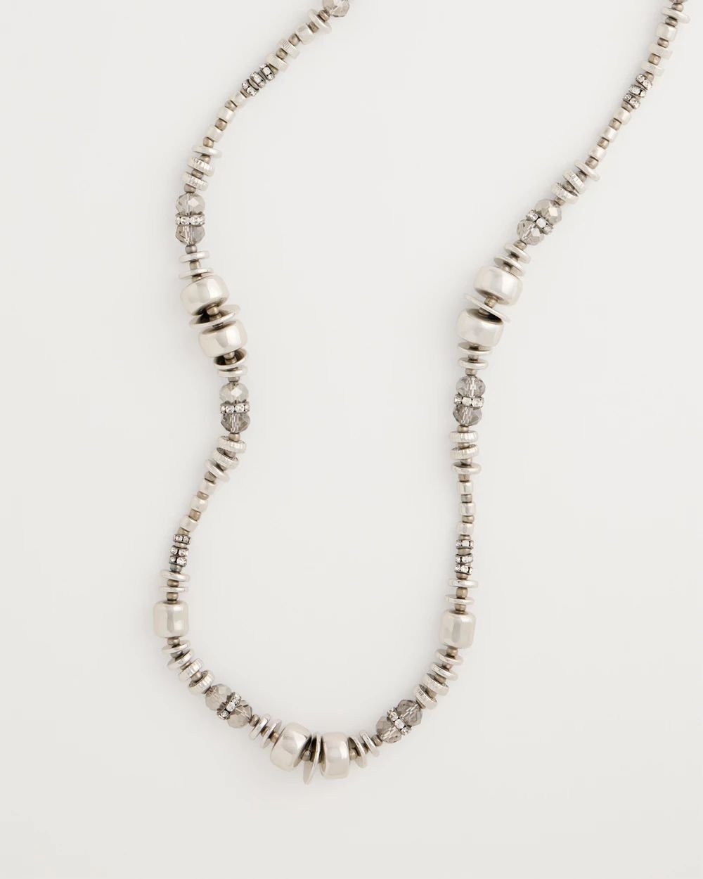 Cut Ice Collection Long Single-Strand Necklace click to view larger image.