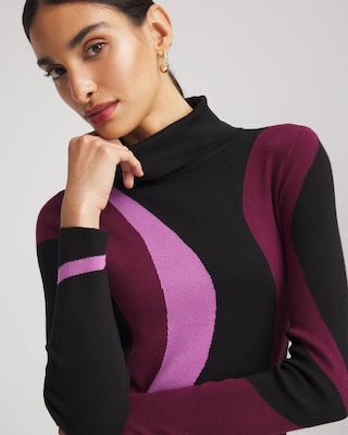 Ella Turtleneck Intarsia Sweater click to view larger image.