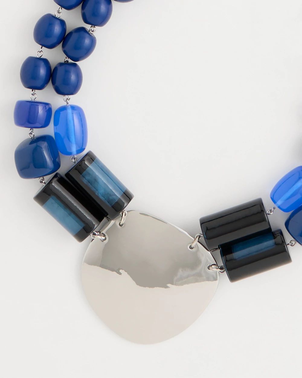 Double-Strand Resin Pendant Necklace click to view larger image.