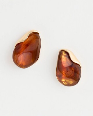 Orange Organic Drop Earrings