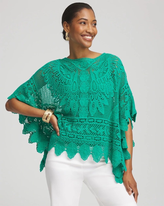 Crochet Lace Poncho - image 1