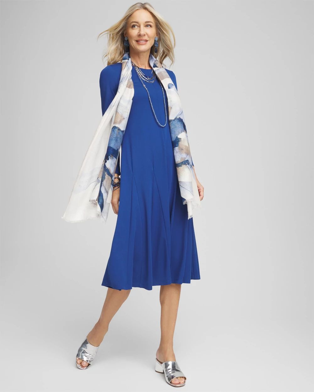Ponte A-line Midi Dress