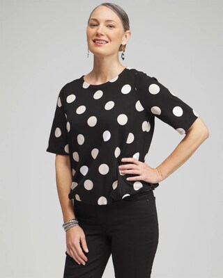Polka Dot Bubble Hem Top