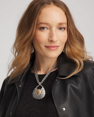 Island Metal Pendant Necklace click to view larger image.