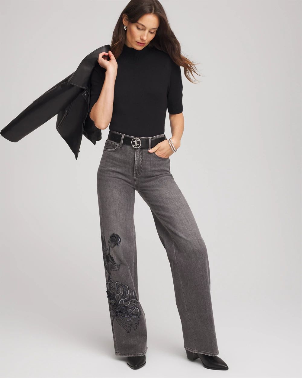 Cashmere Elbow-Sleeve Sweater click to view larger image.