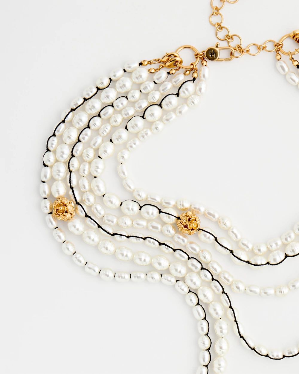 Multi-Strand Faux Pearl Necklace click to view larger image.