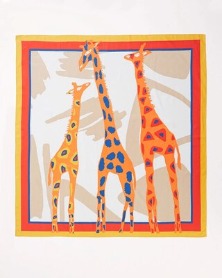 Giraffe-Print Square Scarf