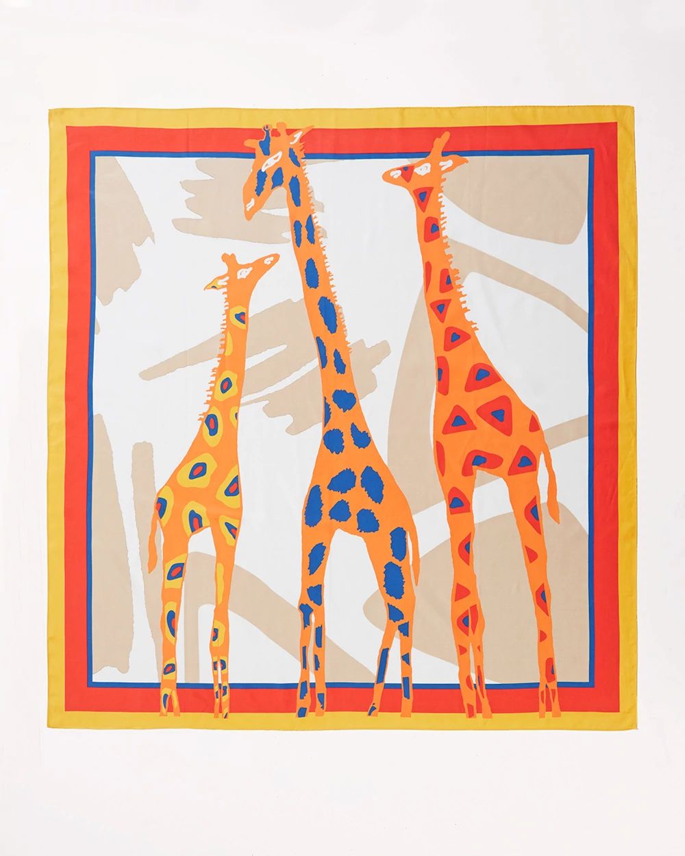 Giraffe-Print Square Scarf