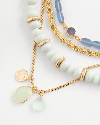 Multi Strand Ocean Charm Necklace click to view larger image.