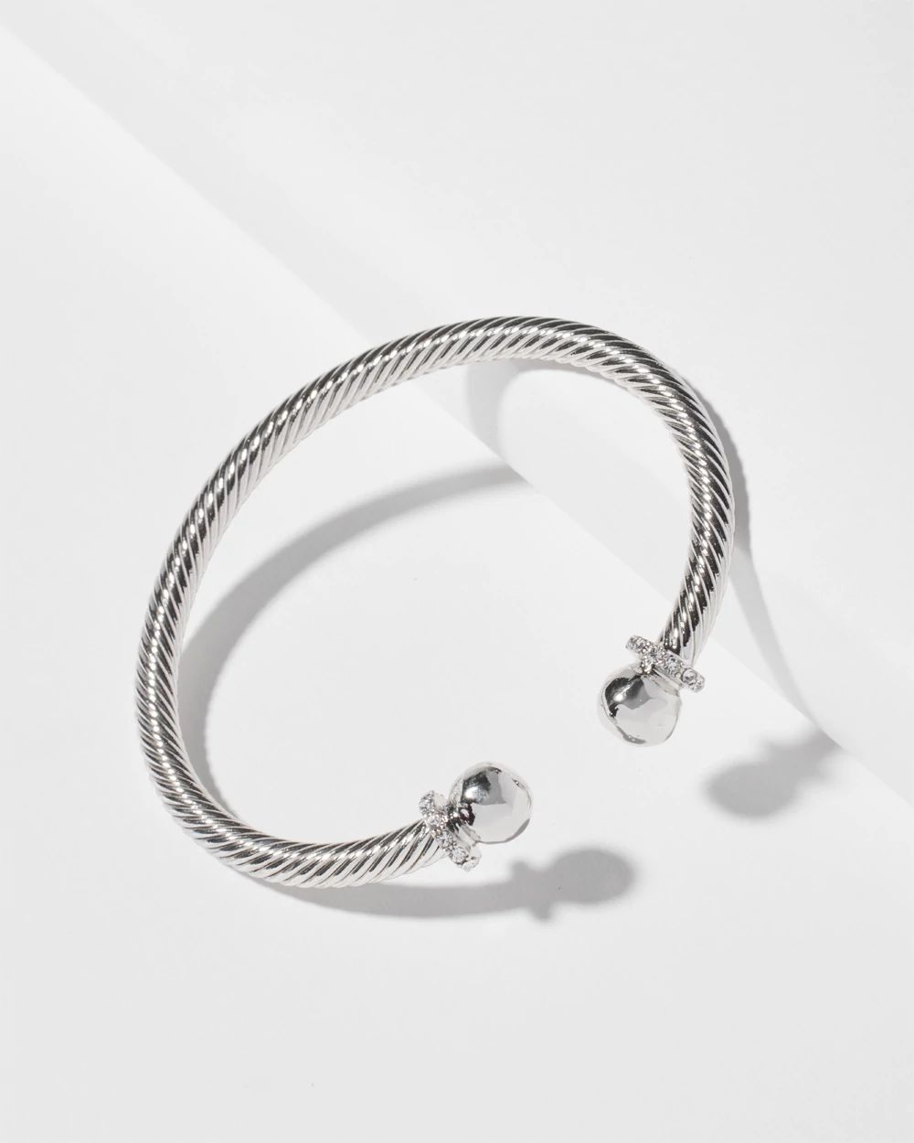 Silver Tone Flex Cuff Bracelet
