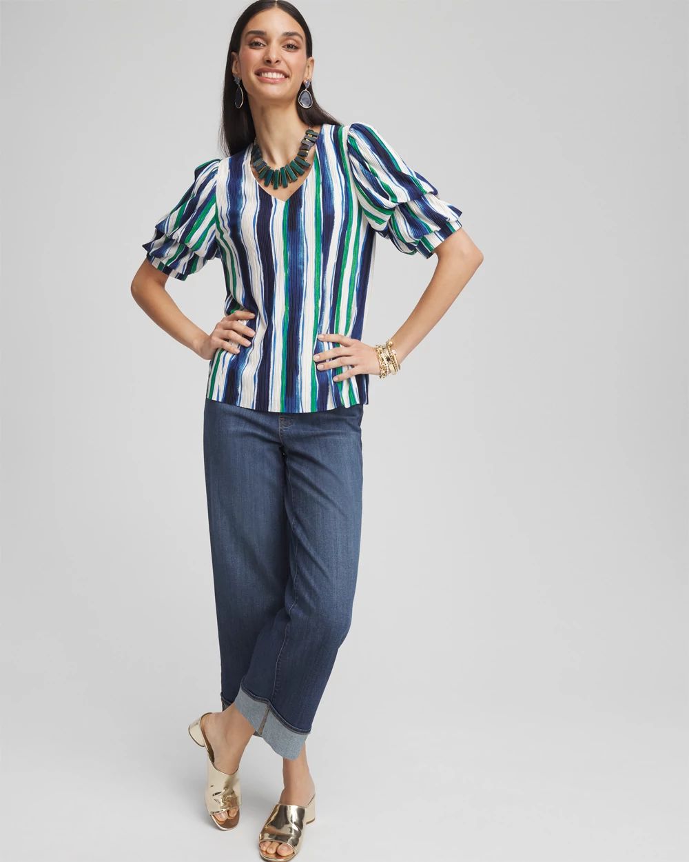 Gathered Sleeve Tee