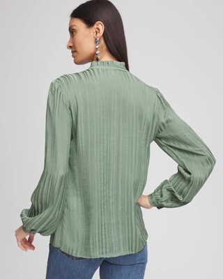 Georgette Ruffled-Hem Blouse click to view larger image.