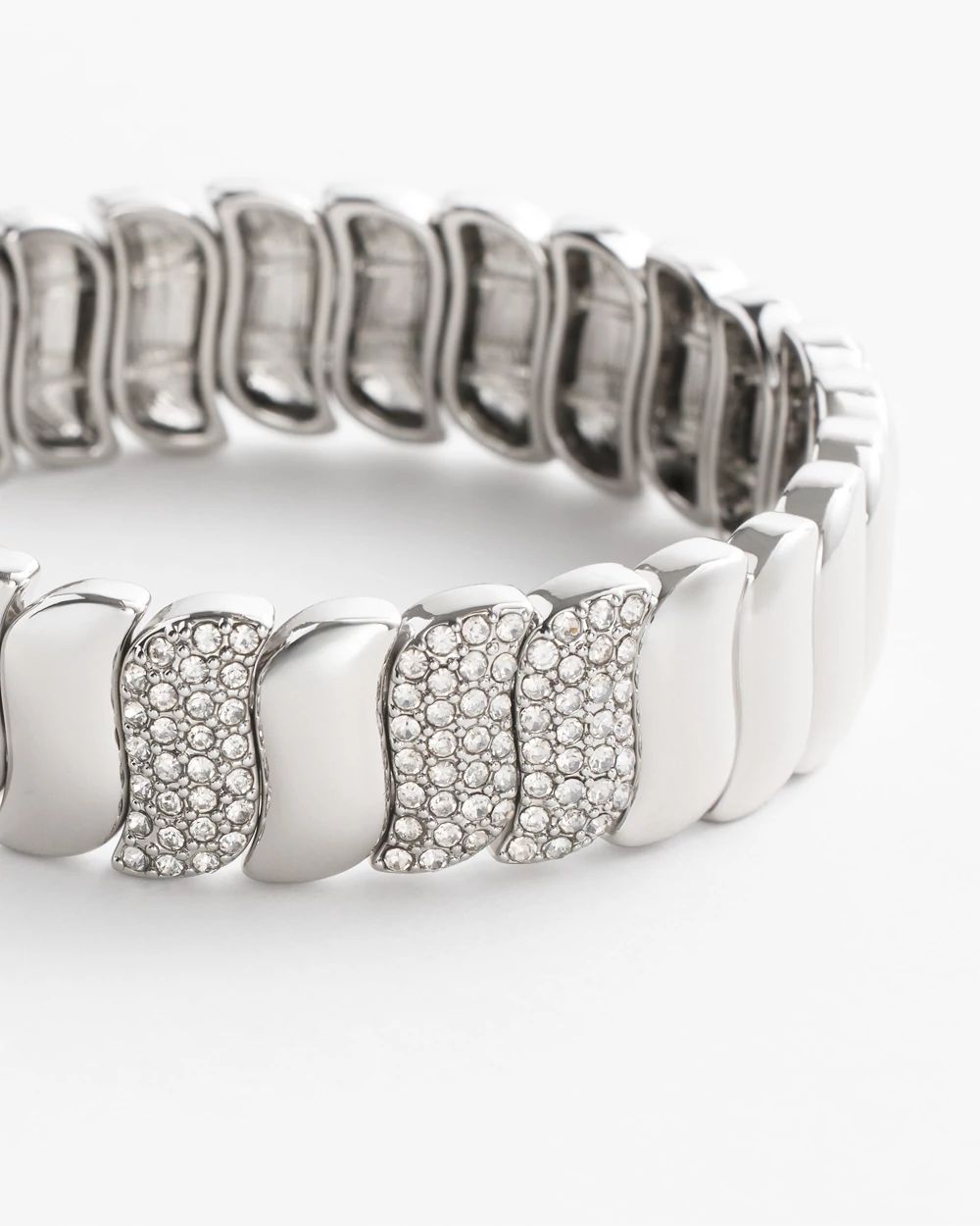 Silver Pave Stretch Bracelet