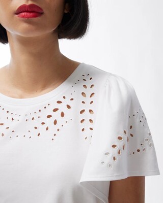 Cutwork Flutter Sleeve Tee