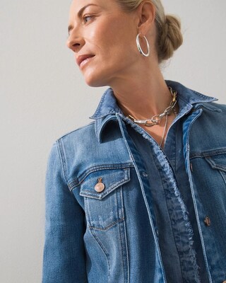 Indigo Peplum Denim Jacket