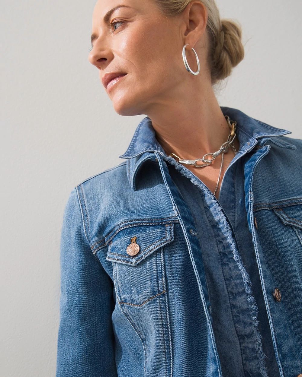 Indigo Peplum Denim Jacket