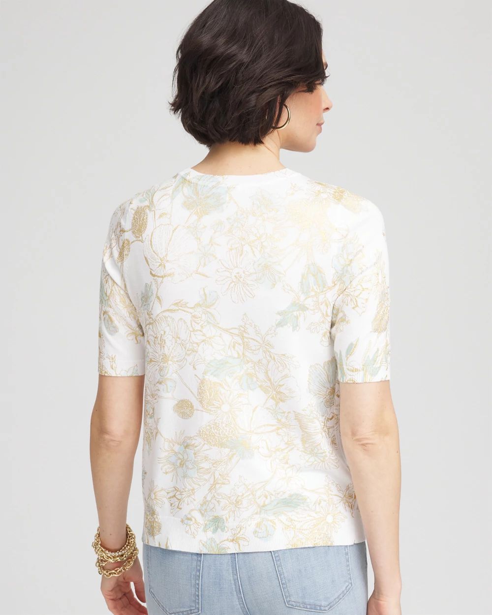 Gold Foil Cotton Sweater Tee click to view larger image.