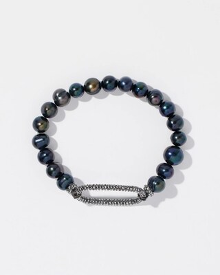 Fresh Water Pearl Pavé Stretch Bracelet