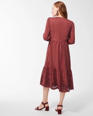 Poplin Eyelet Midi Dress