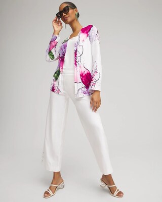Spun Rayon Petals Flare Sleeve Cardigan