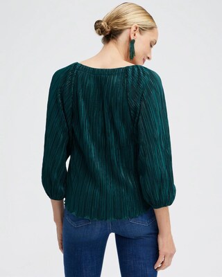 Green Metallic Crinkle Tee