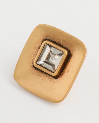 Gold Pave Square Stud Earrings click to view larger image.