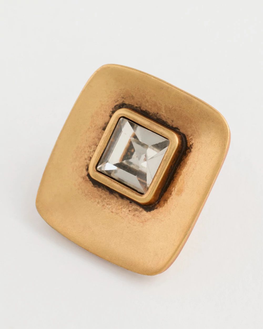 Gold Pave Square Stud Earrings click to view larger image.