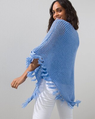 Blue Tape Yarn Poncho