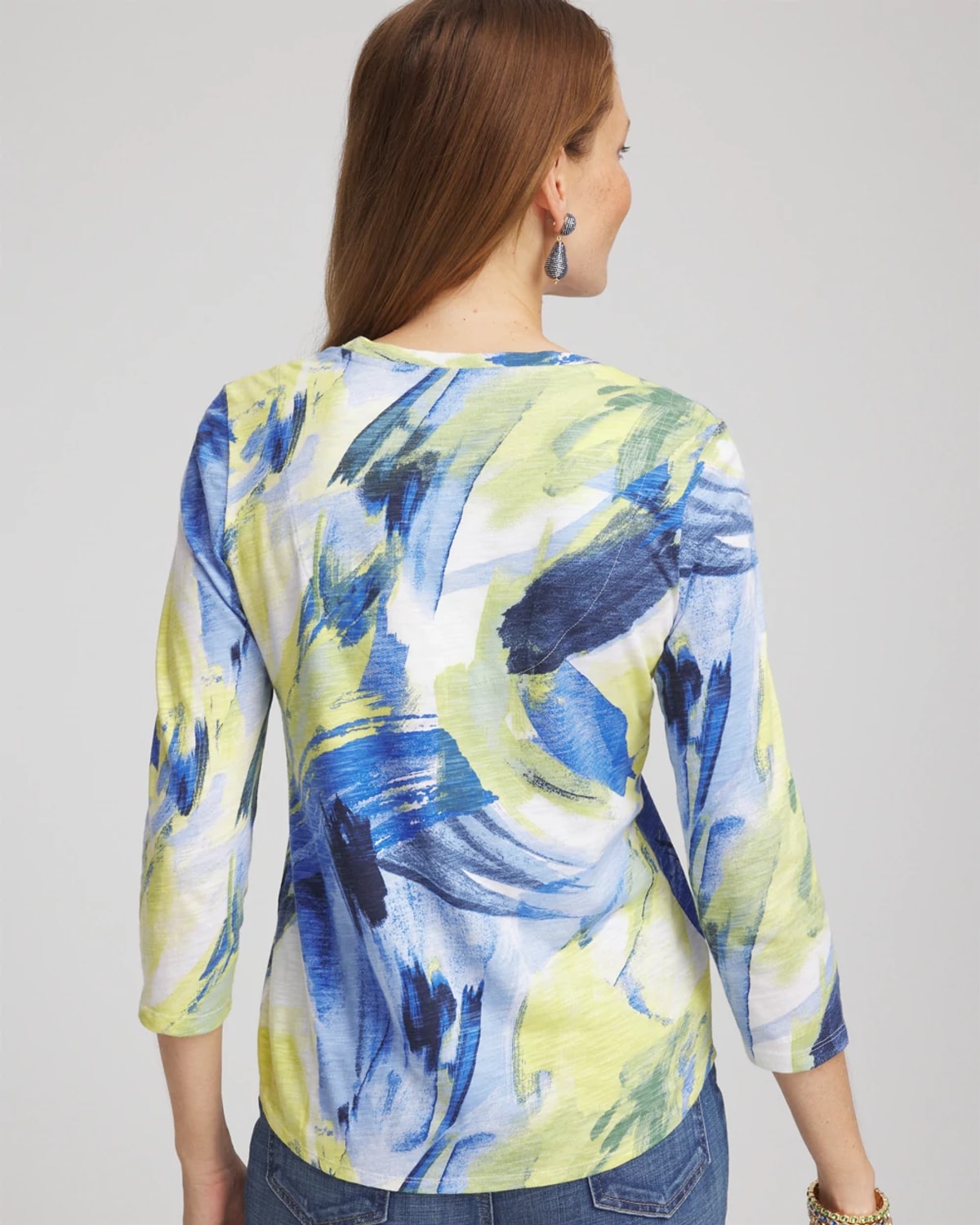 Chico's Double-knit 3/4 Sleeve Tee In White In White