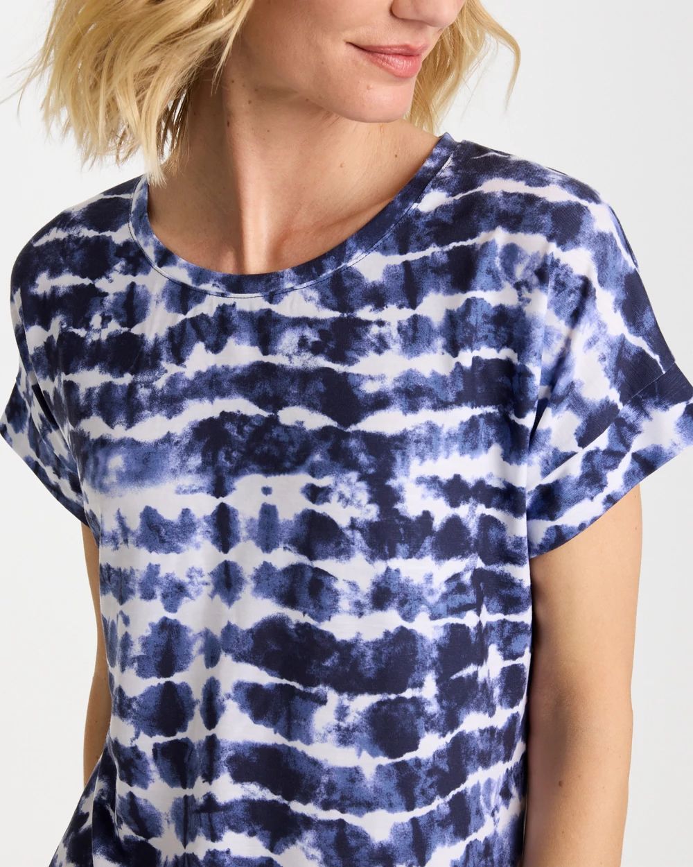 Zenergy® Tie-Dye V-Neck Tee click to view larger image.