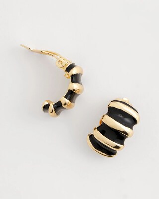 Wavy Duo Tone Clip-On Earrings click to view larger image.