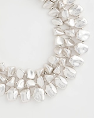 Chunky Silver Multi-Strand Necklace click to view larger image.