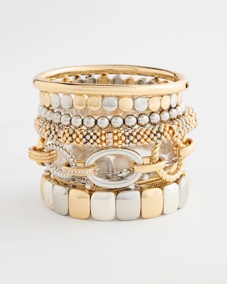 Mixed-Metal Magnetic Bracelet click to view larger image.