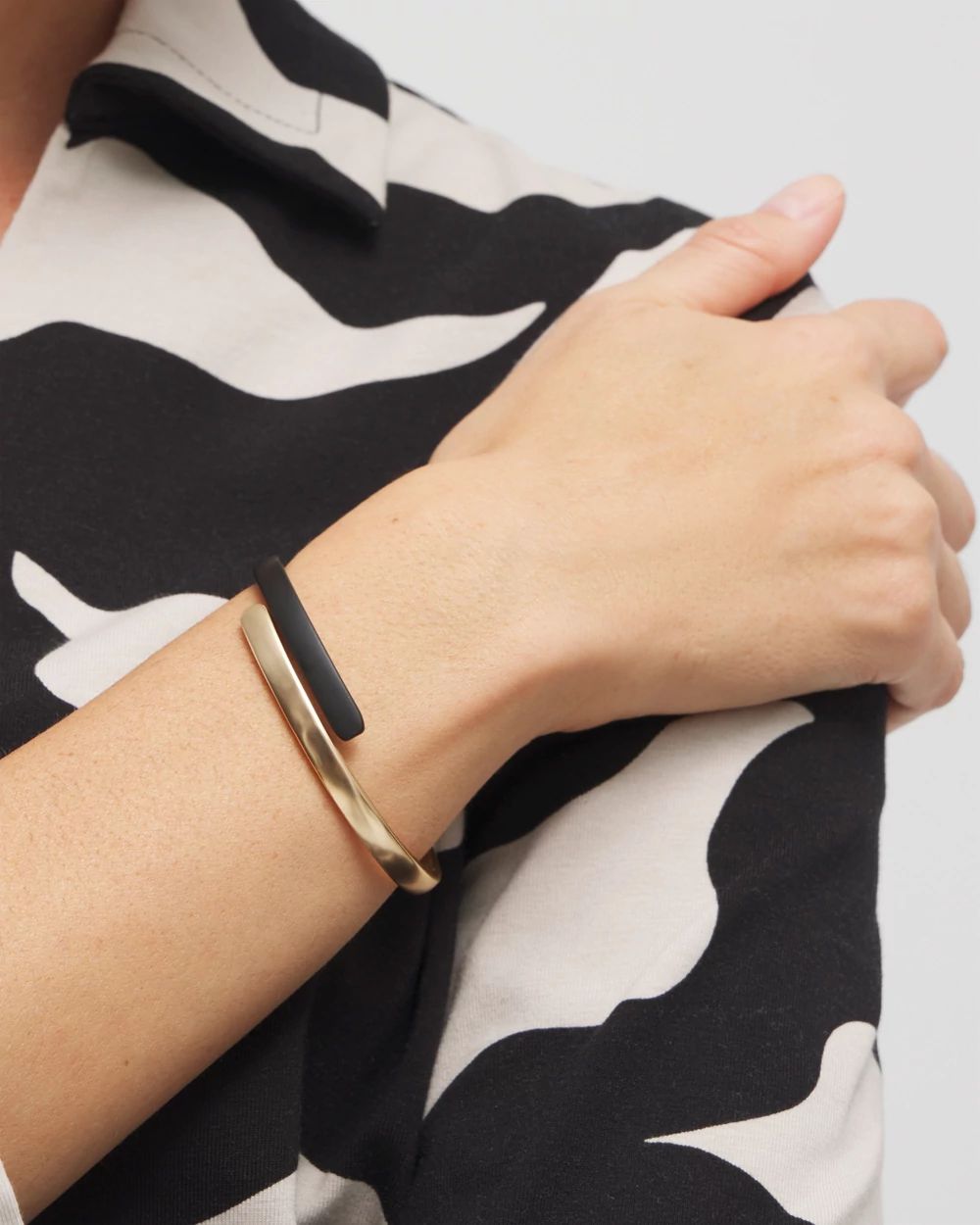 Black Matte Hinge Cuff Bracelet