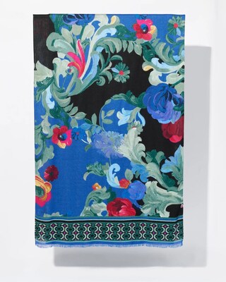 Floral Print Oblong Scarf