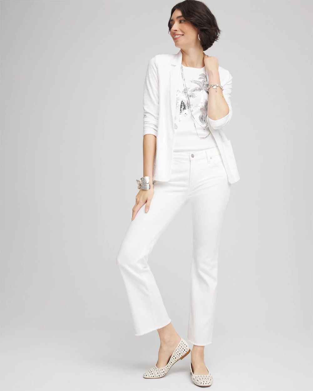 No Stain Girlfriend Fray Hem Kick Flare Jeans