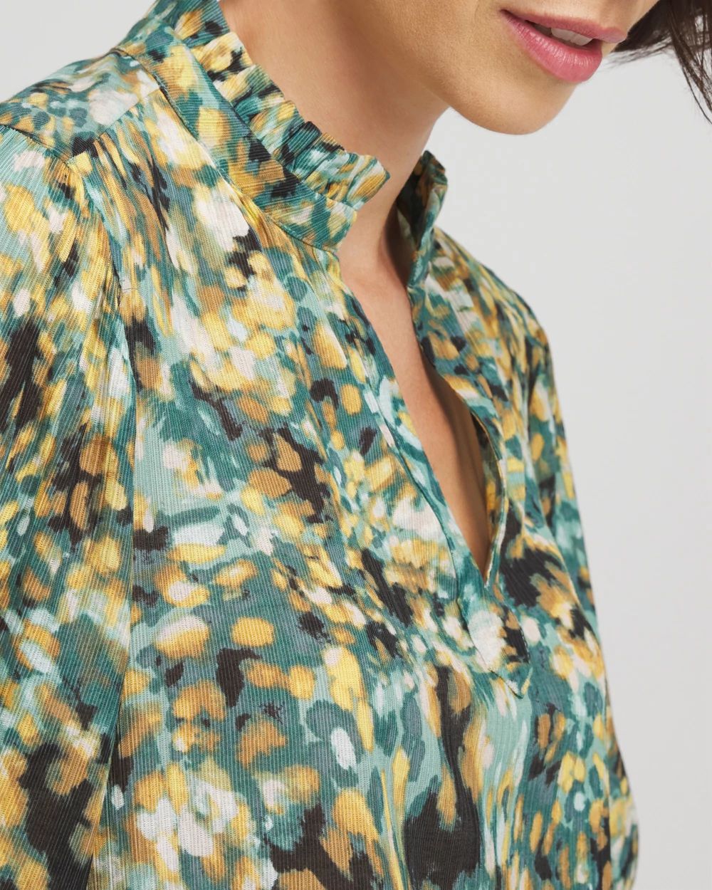Crinkle Relaxed-Fit Blouse