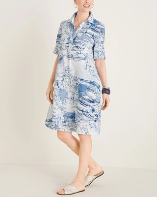 Santorini Print Short Dress